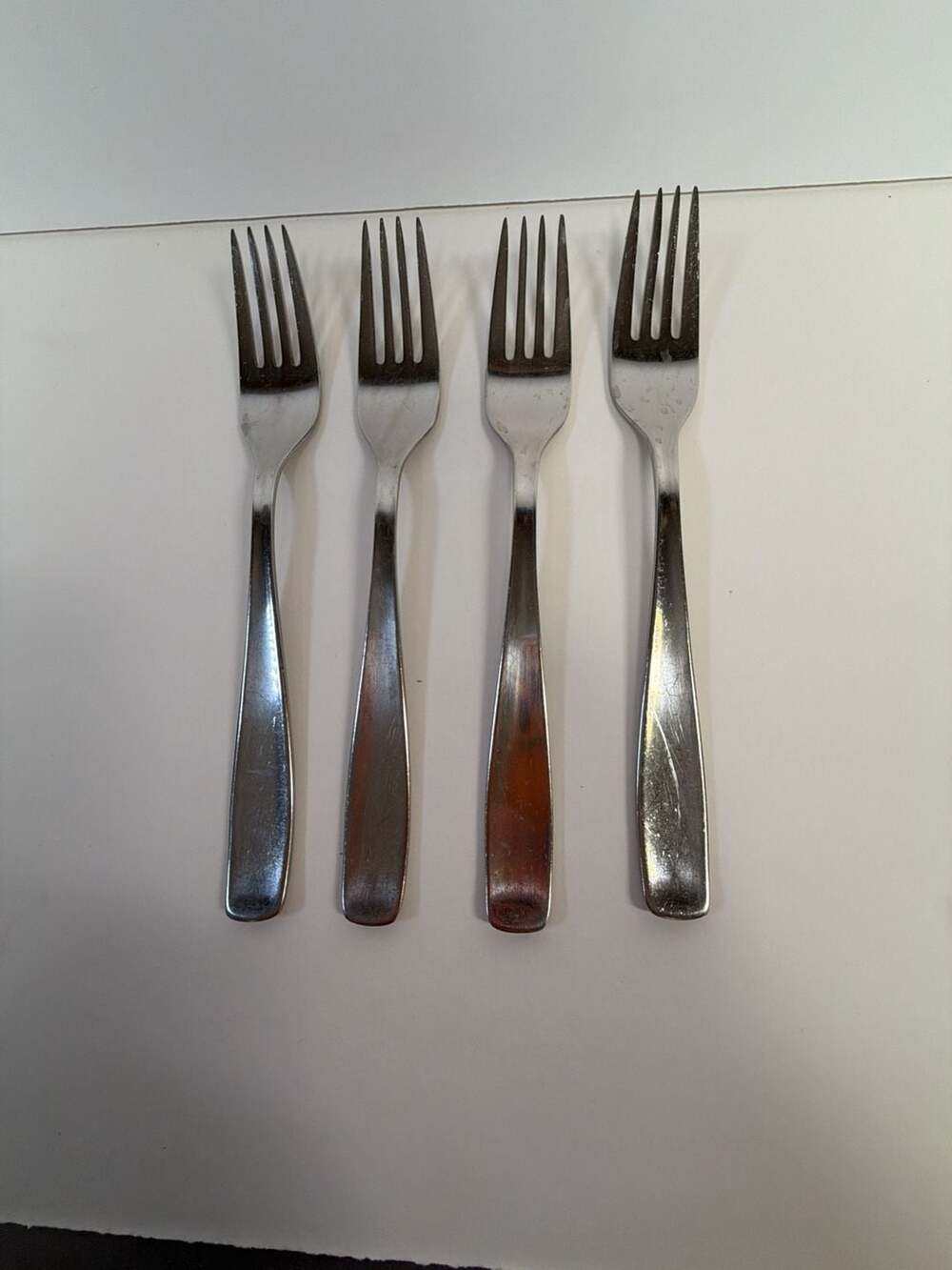 Set of 4 WMF Cromargan Line Stainless Steel Dinner Forks 8”
